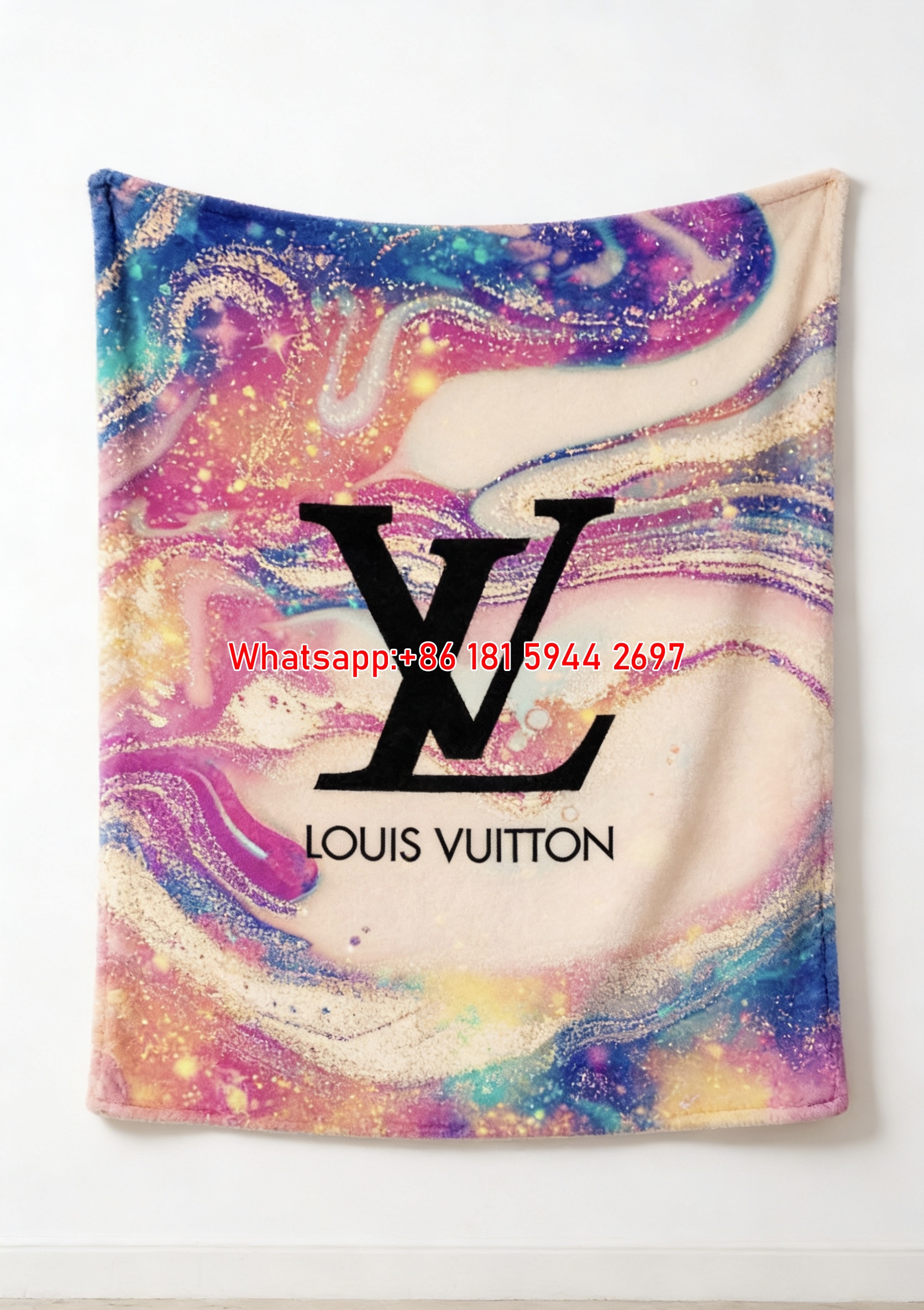 LV Rainbow Marble Blanket Vivid Monogram Throw IMG_3601